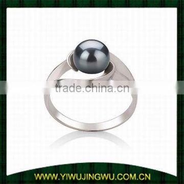 925 silver black pearl ring