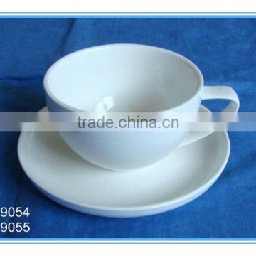 White Color Porcelain Coffee/Tea Cup and Saucer H9054