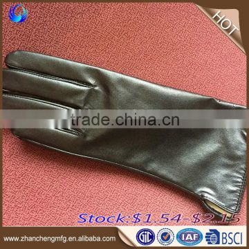 New fashion stocks ladies plain style sheepskin C grade leather gloves