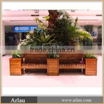 Arlau outdoor wooden planter with setting bench