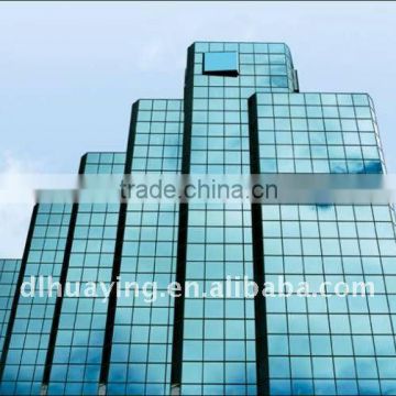 Hidden Frame Curtain Wall with Green Laminated Glass