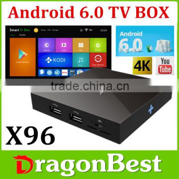 cheapest android tv box 2gb 16gb S905X x96 android 6.0 marshmallow google play store app download