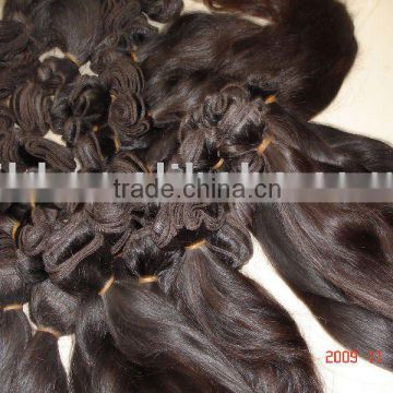 Natural color Remy wefted hair /human hair weaving /hair weave/ virgin remy wefted hair