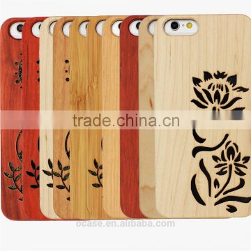 Custom Hollow out PC+wood phone case for iphone 6