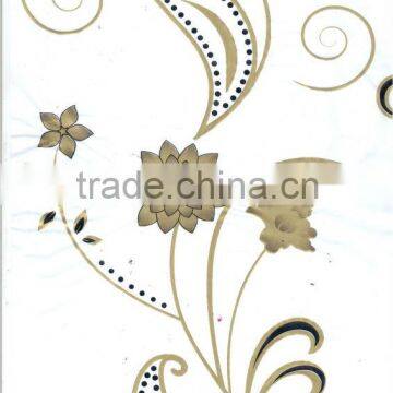 semi-transparent Printed flower design pvc bathroom curtain