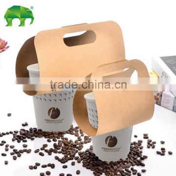 Biodegradable paper cup carrier take away paper cup holder
