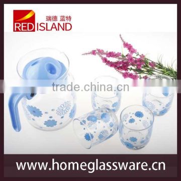 1.2L glass pitcher and 4pcs tumbler glass cup drinking set