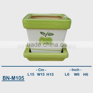 Vietnamese Ceramic Sandblasting Mini Flower Pot BN-M105