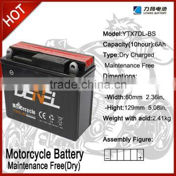 YTX7-BS Motorcycle battery 12v 7ah