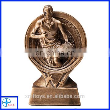 high quality resin trophy basketball player trophy