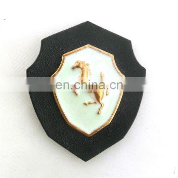 custom clothing jeans leather patch with metal