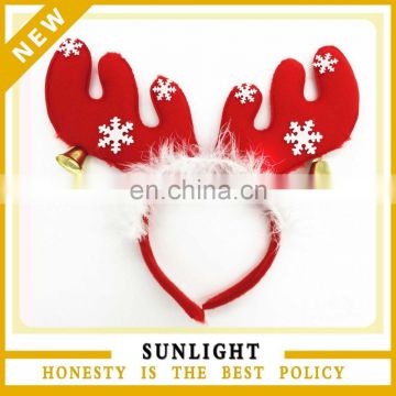 China Manufacturer Short Plush Red Free Size Lighted Christmas Headbands