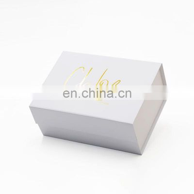 Custom A5 deep white gold foil stamping logo name printing bridesmaid proposal gift boxes