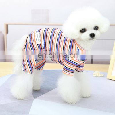 Breathable Stretchy Cotton Striped Puppy Dog Shirt Pet Clothes