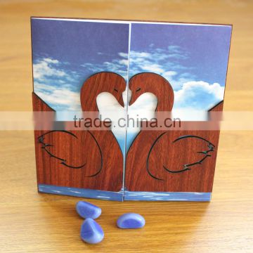 Ideal Products 2015 Perching Birds Folded Wooden Custom Invitation Cards