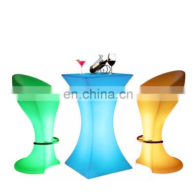 Luminous Outdoor Furniture Color Changing Bar Tables Modern LED Furniture Illuminated LED Bar Table and Chair Lighting Furniture