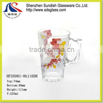 2015 good quality glass beer mug with color printing HF25081-8h116dh