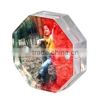 Clear acrylic magnetic octangle shape table photo/picture frame