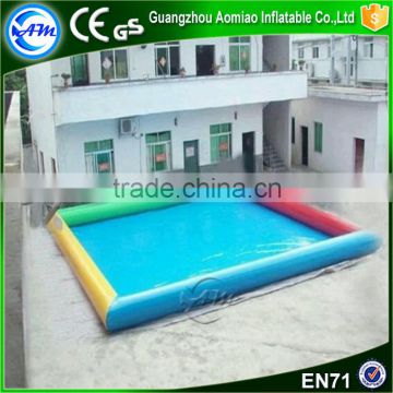 Multicolor large inflatable folding swimming pool for adults and kids