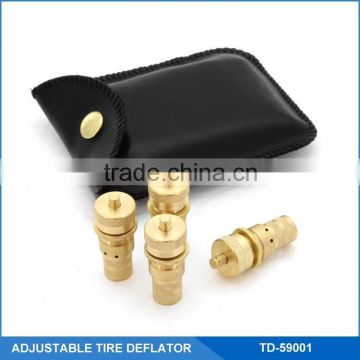 4x4 Offroad 4 Pieces Universal Adjustable Tire Deflator with Leather Pouch