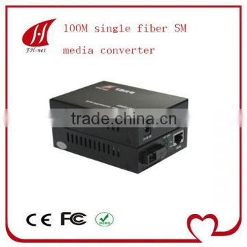 High end chipset 100M single fiber SM media converter 60km