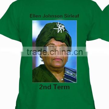 promotional green t-shirt custom printing t shirt campaign election t shirt