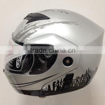 Stylish full face flip up moto helmet