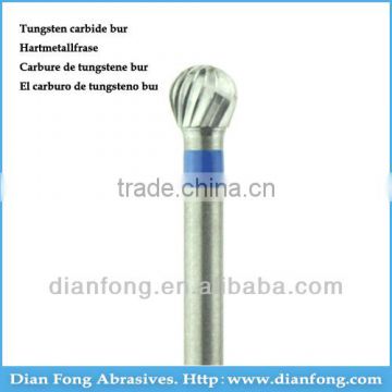 D040CN 3/32" Shank Standard Plain Cut Spherical Dental Tungsten Carbide Cutting Tool