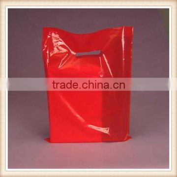 wholesale dcb-10 Red Opaque Cut Out Handle 9 X 12 Inch Size Retail Merchandise Plastic Bags