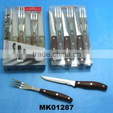 12PCS BAKELITE HANDLE STEAK KNIFE & FORK IN PVC BOX