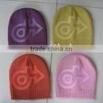 custom mens rubber print acrylic beanie hat