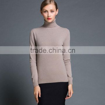 2016 Woman Autumn Solid Sweater Turtleneck Long Sleeve Pullover Knitting Warm Top Shirt All-Match