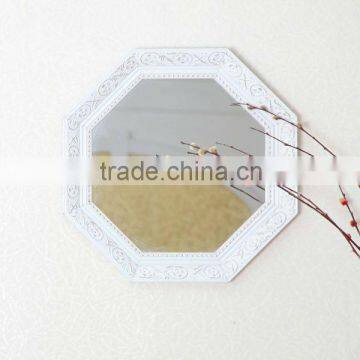 White Octagonal Ornate Mirror Wall Mirror