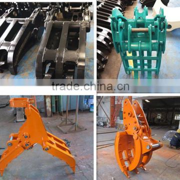 DH215-Hybird/DH370LC-9 Excavator hydraulic log grapple, Customized Excavator Wearable log grapple garb/log grapple fork for sale