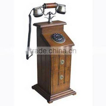 Retro Wood Corded Phone Antique Floor Telephone For Home Decor