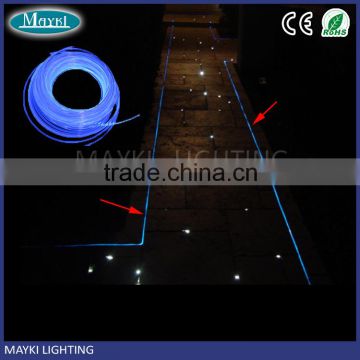 Outdoor decoration using 11mm solid core side lighting fiber optic cable