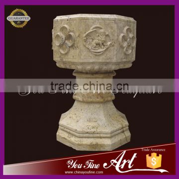 hand carved natural stone baptism statues