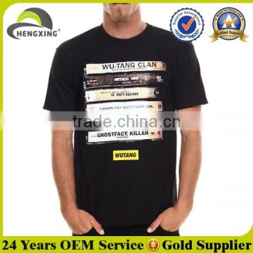 Wholesale Black Short Sleeve European Style Cotton T shirt 200 Grams