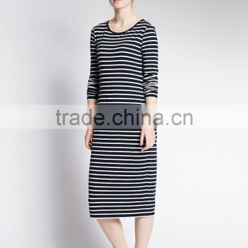 PETITE Reverse Striped Midi Dress