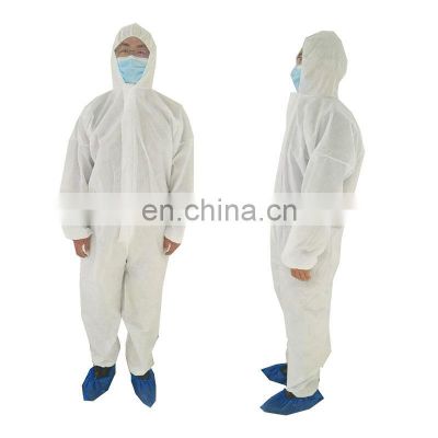 Disposable low-linting oil resistant SMS overalls disposable with hood