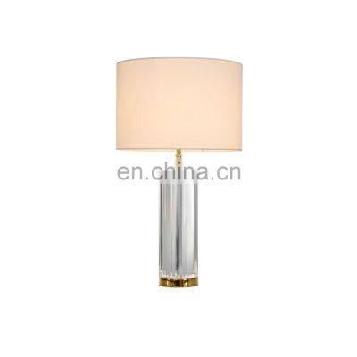 Newest High End Design Gold Metal Crystal Column Table Lamp For Restaurant Villa Home Bedroom