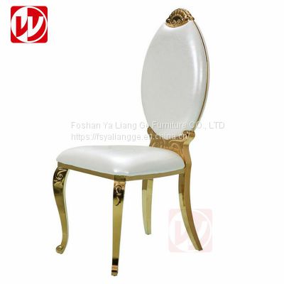 Hotel Luxury Banquet Wedding Chair Gold Stainless Steel Dining Chair For Event Party