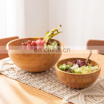 Kitchen Acacia Wood Salad Bowl Set With Servers Spoon Set