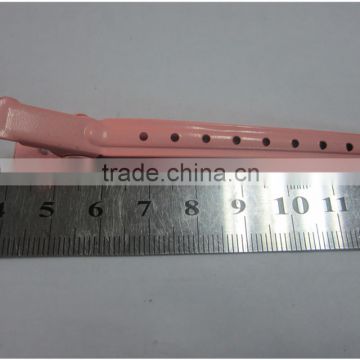Fashionable Pink Color Metal duck bill hair clip with 8 holes for wholesale