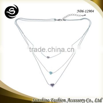 Wholesale fashion long necklace design with multilayer jade necklace