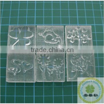 Custom pattern logo rubber inking making clear soap stamps