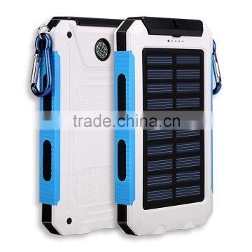 8000mAh solar phone charger power bank with led charge indicator