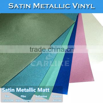 CARLIKE High Quality Satin Chrome Metallic Matt Car Wrap Vinyl