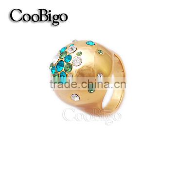 Fashion Jewelry Zinc Alloy Shinning Colorful Rhinestone Ring Women Party Show Gift Dresses Apparel Promotion Accessories