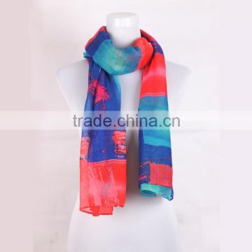 2015 Latest Promotional Popular Elements Charm and Warmly Lightweight Colorful Square Voile Fashion Scarf for Ladies